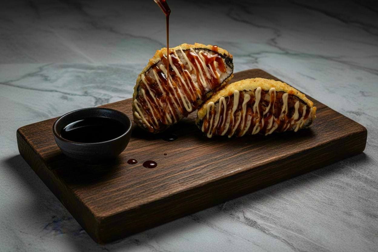 Фото Суши бургер с курицей