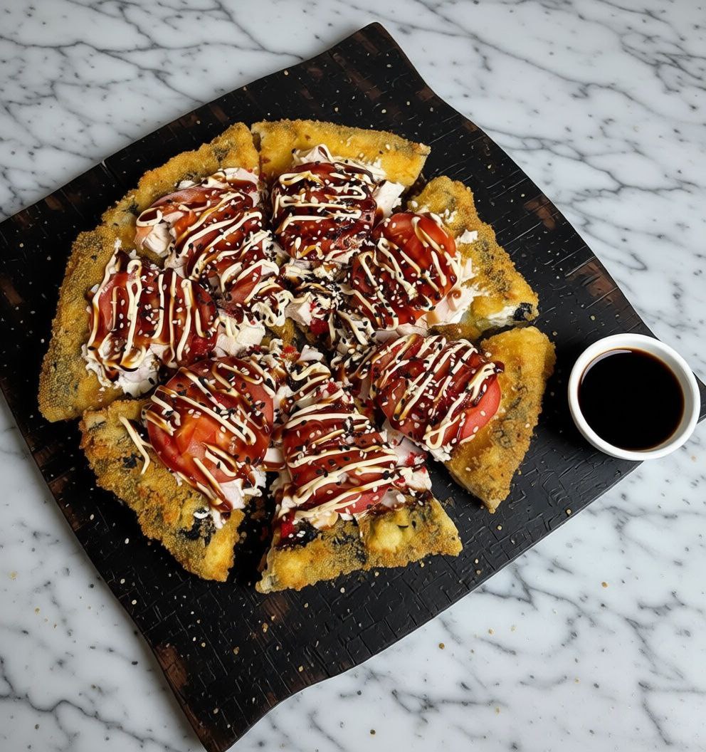 Фото Суши пицца с курицей