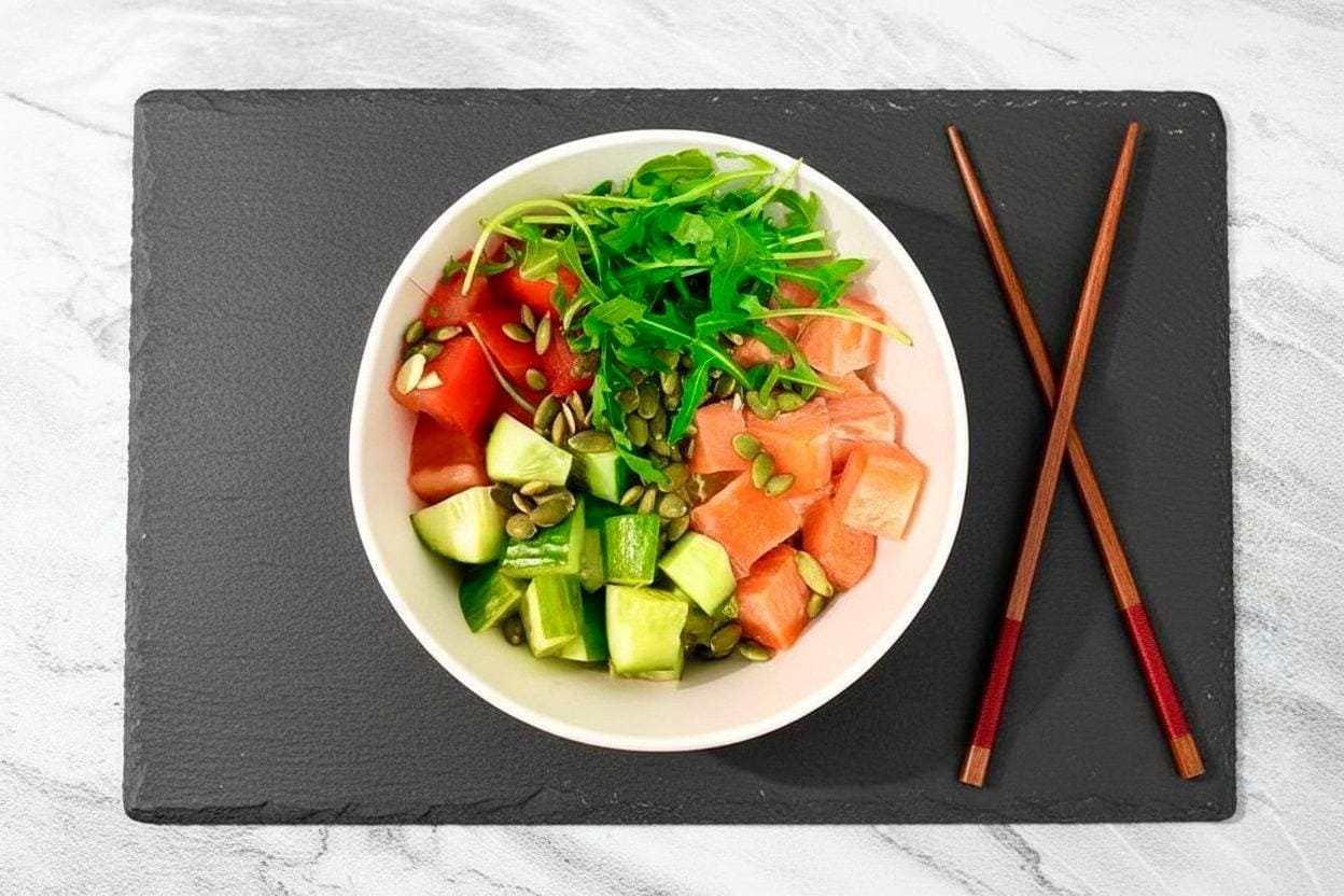 Фото Боул с лососем